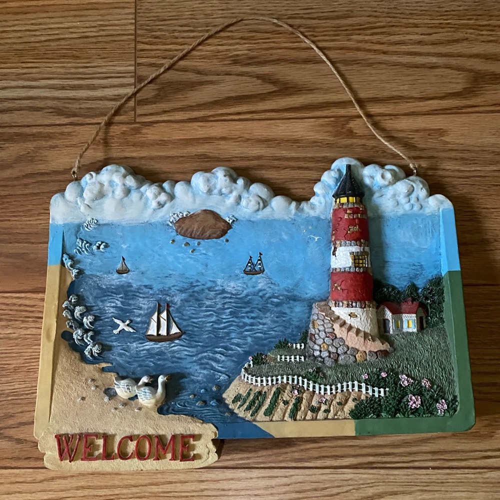 Welcome Lighthouse Sign